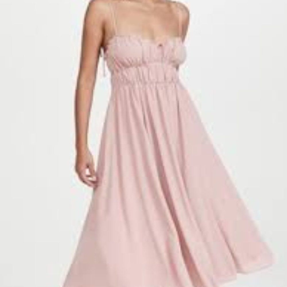 Few Moda OPT Gigi Chiffon Pink Rose Midi Dress Size Small
